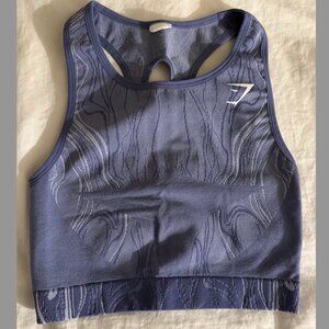 Gymshark Mercury Seamless Crop Tank - Blue Size Small